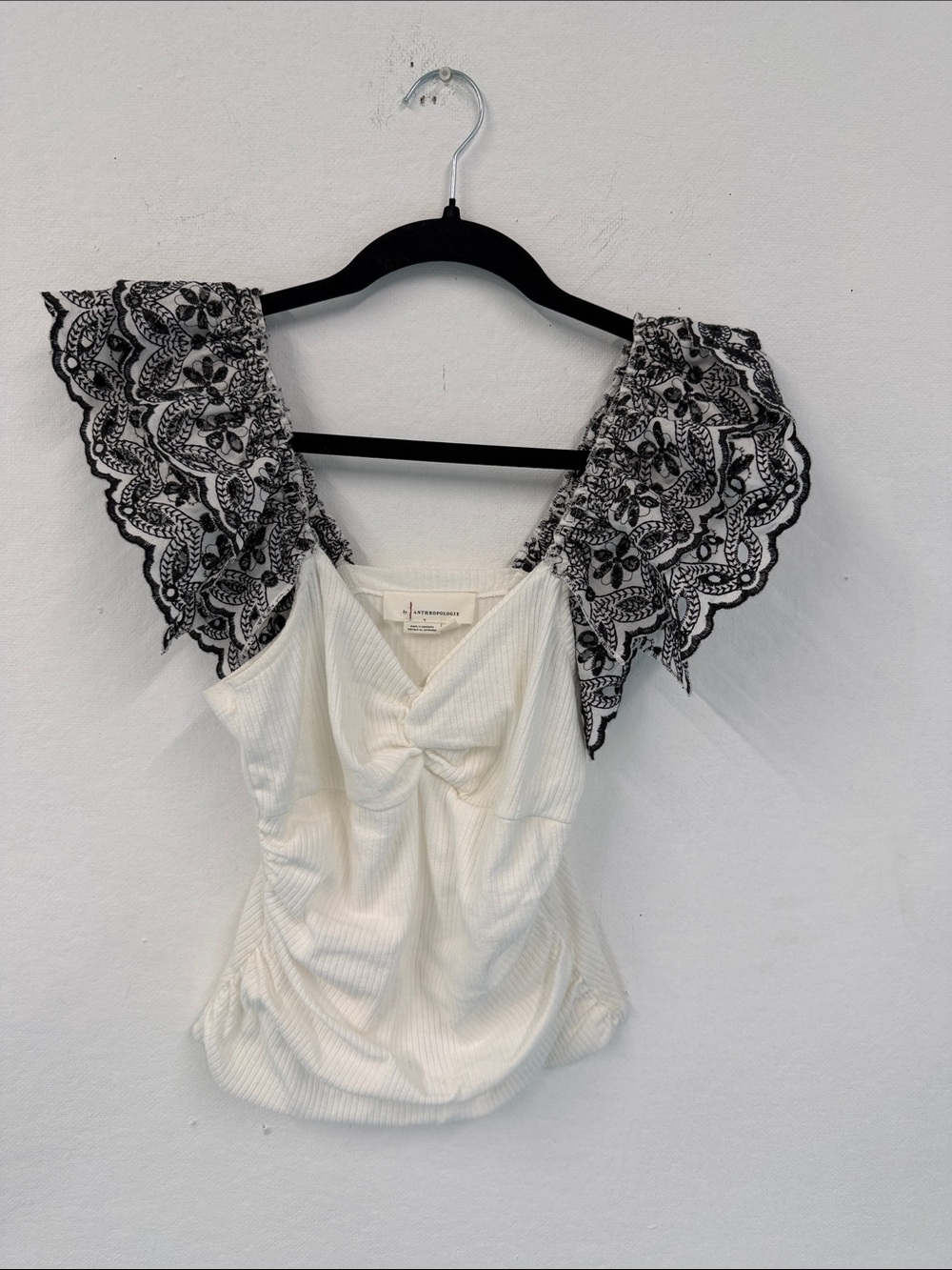 Anthropologie Ruffle Sleeve Top